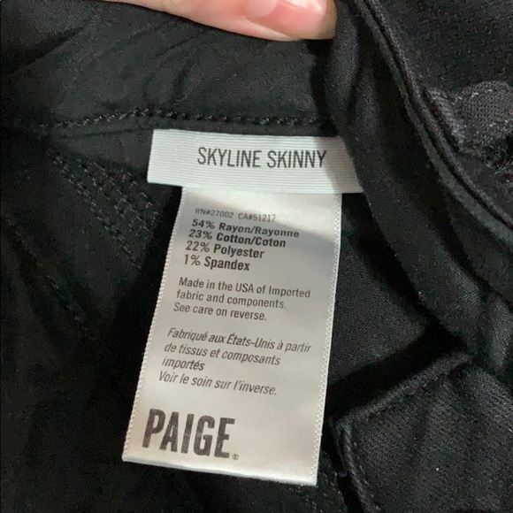 Size 26 PAIGE Skyline Skinny Black Jeans 🖤 - Picture 3 of 5